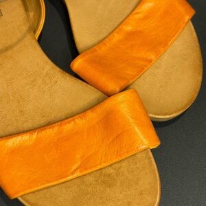 !SOLD!-Miz Mooz Vibrant Orange Leather Sandals